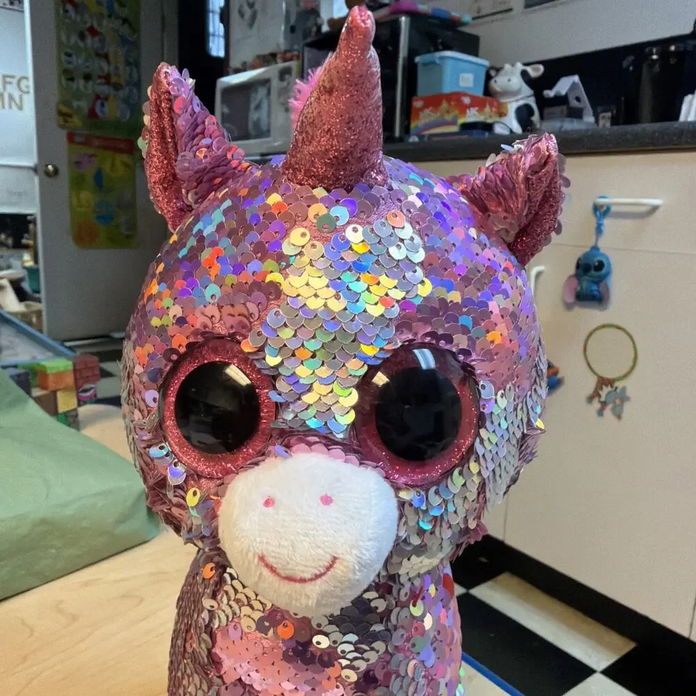 Ty FLIPPABLES Sparkle the Unicorn sequin Glitter Med 10